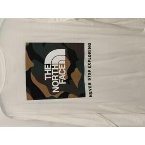 NWT!! The North Face Men's Long Sleeve White Camouflage Logo Shirt XLARGE